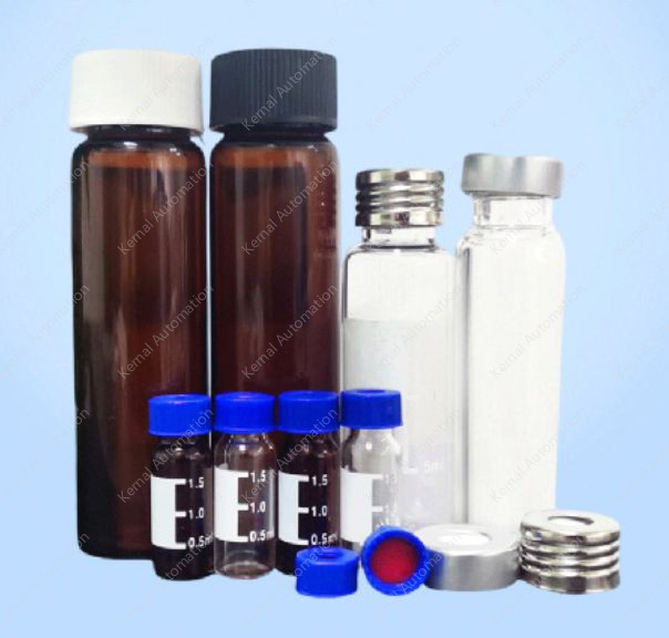 Brown graduated headspace lid with lid pad, 2 ml